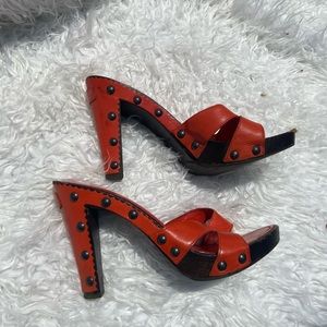 YSL Lola 95 Slides in Tangerine